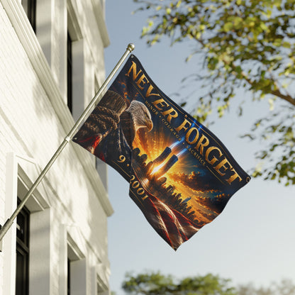 Never Forget 9/11 Memorial Flag — Double-Sided Tribute Flag with Eagle & Twin Towers